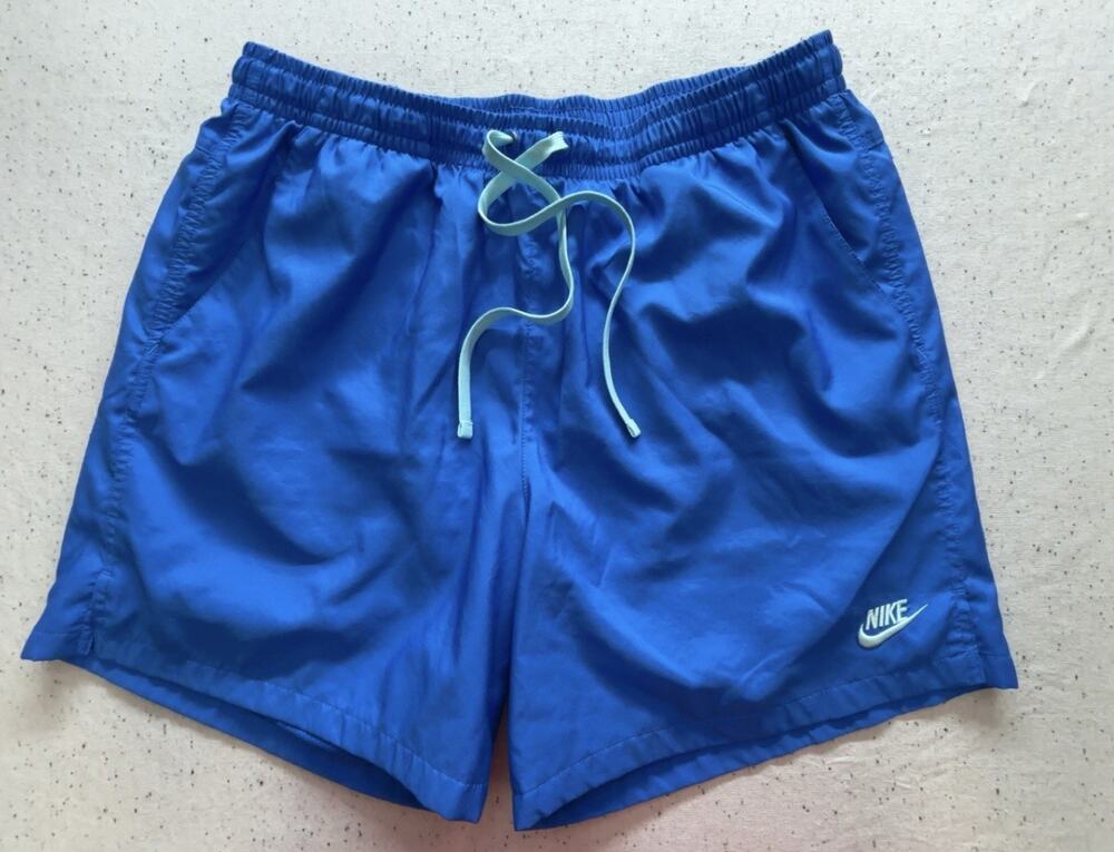 Nike Club Men's Woven Flow Shorts XL Blue Mint Accent Back Pocket Mesh Lined XL